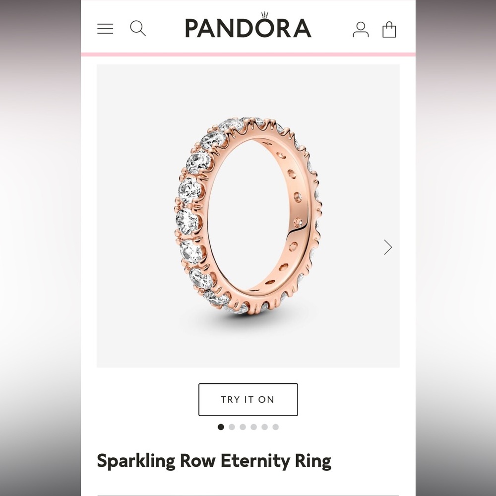Pandora Rose Gold Sparkling Row Eternity Ring